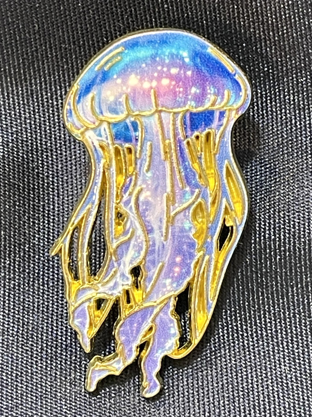 NWOT Purple Jellyfish Brooch Lapel Iridescent Pin Enamel Sea Life Cute Kawaii